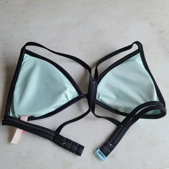 Victorias Secret Beach Sexy Mint 6TK Triangle Bikini String Stitched Swim Top l - Picture 3 of 14